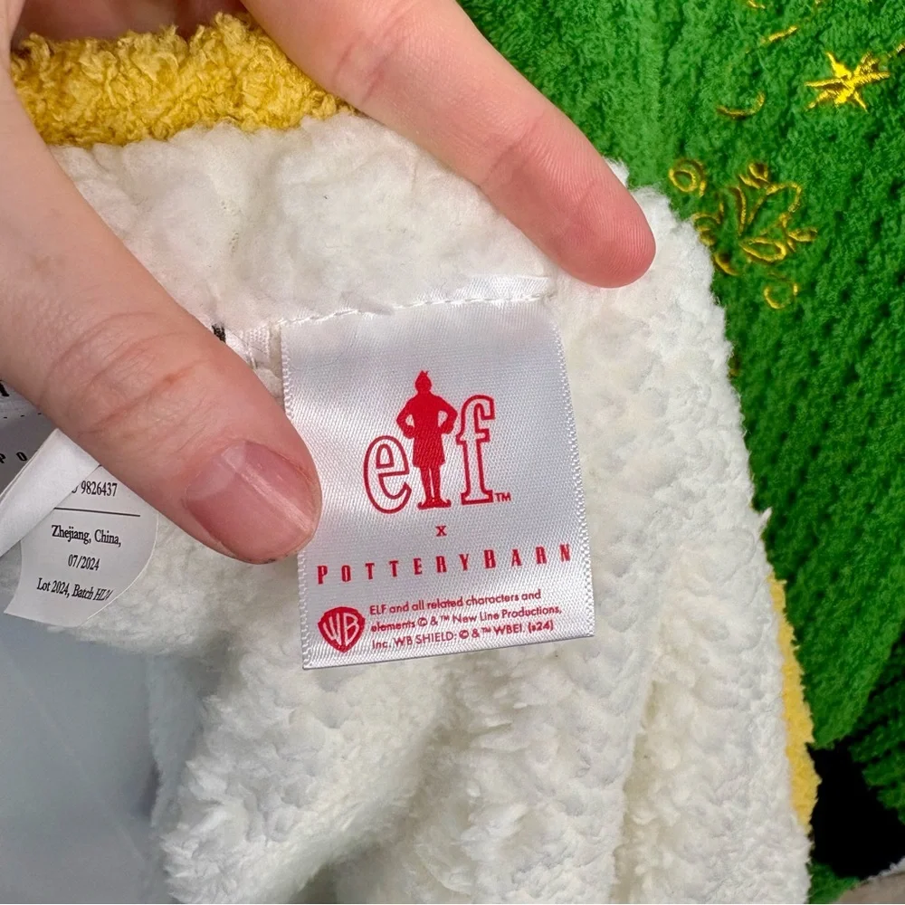Pottery Barn Buddy The Elf Sherpa-Back Throw Blanket Christmas Elf the Movie - Picture 9 of 11
